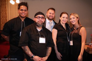 Members of the The International’s team that helped Chef William Nemeroff feed 1000 people and win the championship. From left to right: Nestor Garcia, Rene Marty, Paulie Chlebecek, Liz Zadroga and Kelsey Benoit.                                                                                         Courtesy Joe Santa Maria • Kill the Ball Media